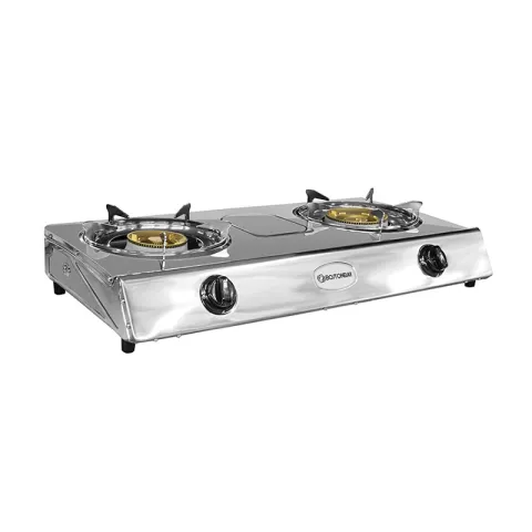 BOSTON BAY STOVE 2-01SNC WHITE STAINLESS STEEL DOUBLE BURNER