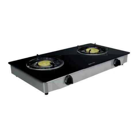 BOSTON BAY GAS STOVE G201NR BLACK STAINLESS STEEL TEMPERED GLASS