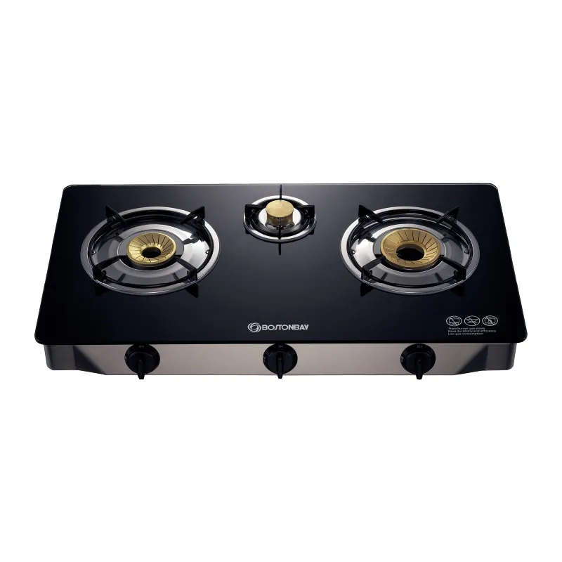 BOSTON BAY GAS STOVE G302NR WHITE TEMPERED GLASS