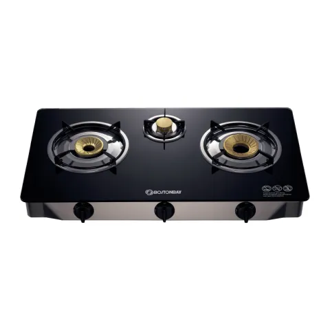 BOSTON BAY GAS STOVE G302NR WHITE TEMPERED GLASS