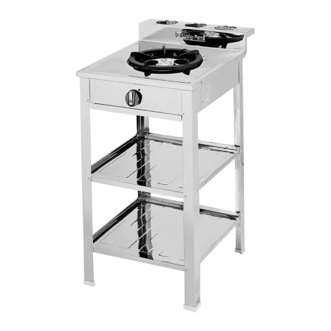 LUCKY FLAME GAS STOVE AT502C WHITE STAINLESS STEEL