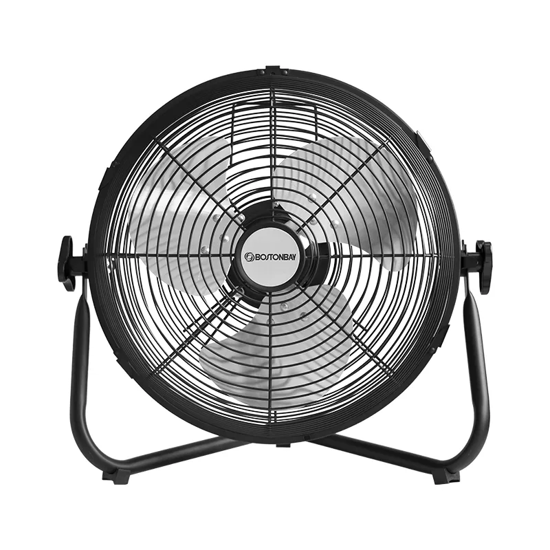 BOSTON BAY FLOOR FAN FBD1222-30B BLACK METAL GRILL + ALUMINUM BLADE 12W RECHARGEABLE