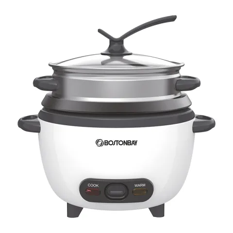 BOSTON BAY RICE COOKER RBH0724-RC-3P07 WHITE COMPOSITE 300W WITH STEAMER APPLE SHAPED
