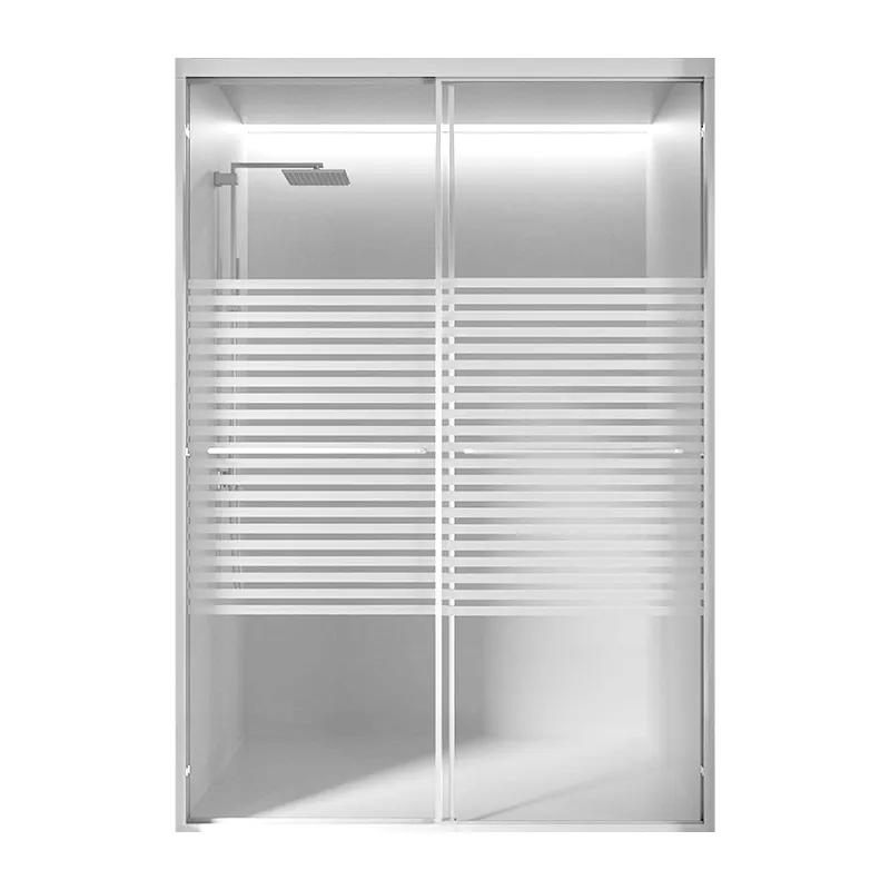 RAVONI SHOWER ENCLOSURE AMELIA SRR0824-DE-S722A CHROME GLASS+CHROME 20,000 CYCLES FOR ROLLER SLIDING FROSTED LINES