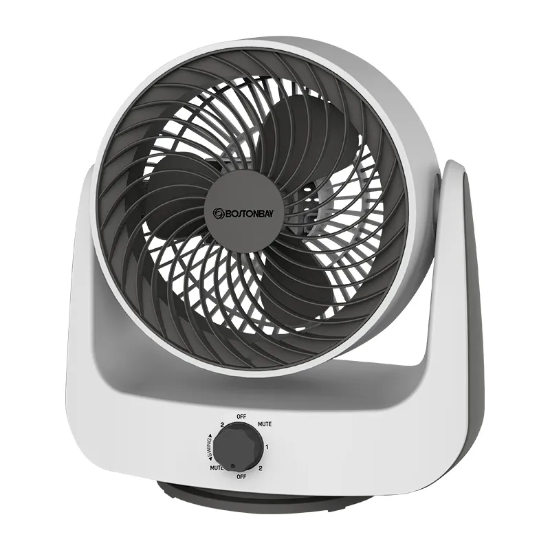 BOSTON BAY CIRCULATOR FAN AVA CFB1124-MF09H WHITE/BLACK ABS AND PP 3 FAN SPEED AC MOTOR AUTO OSCILLATION
