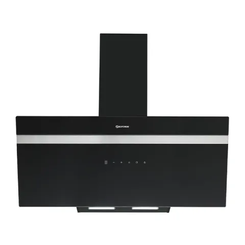 BOSTON BAY RANGE HOOD GLASS GHBA901224-AWG-S03E13B BLACK Black painted 230W MOTOR & 2*1.5W LED W/O CHARCOAL FILTER TOUCH CONTROL W/LED LIGHT