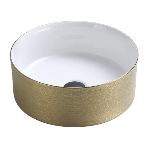 LA FONZA LAVATORY TRIESTE LLP0125-C103CCJW GOLD CERAMIC COUNTER TOP ROUND