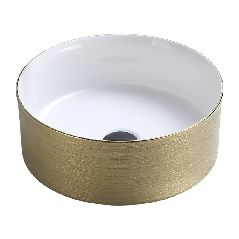 CERAMIC COUNTER TOP GOLD ROUND