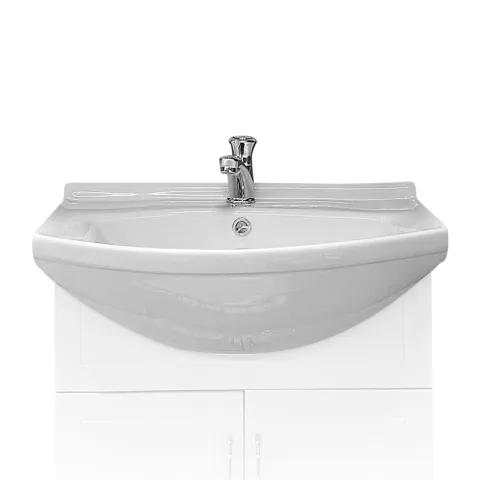 LA FONZA LAVATORY SUNNY-60 WHITE CERAMIC TABLE TOP ELONGATED