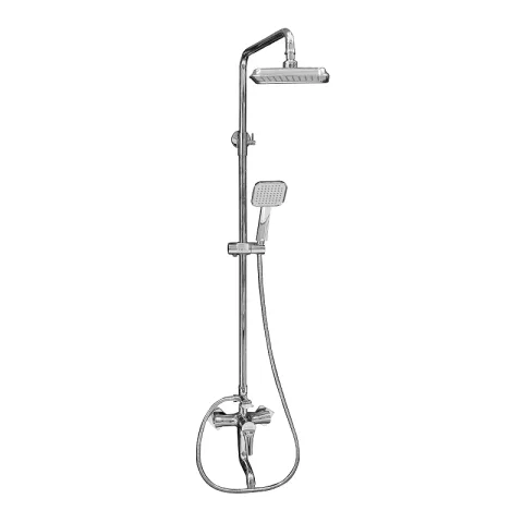 RAVONI SHOWER COLUMN JBL8242 CHROME SS201 IN-WALL SINGLE LEVER ROUND SET