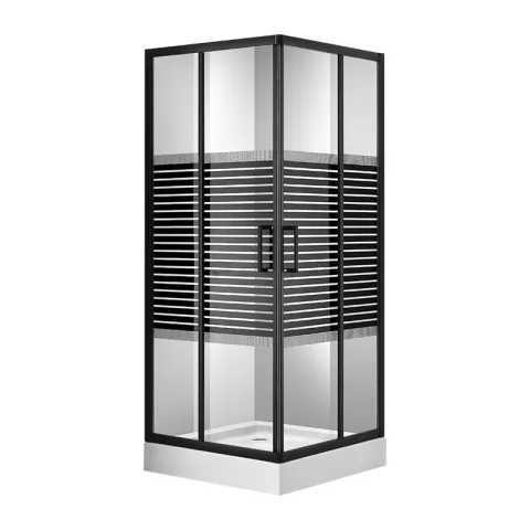 RAVONI SHOWER ENCLOSURE SER 621-2482 MATT BLACK ACRYLIC SHOWER ENCLOSURE