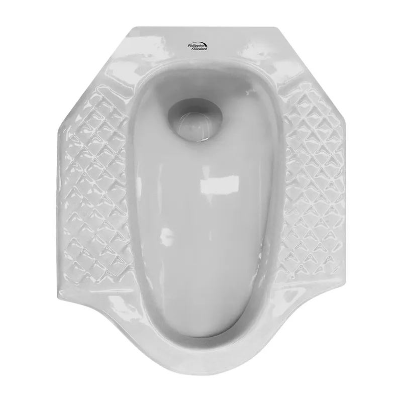 PHILIPPINE STANDARD SQUAT BOWL SPY0124-SQ28 WHITE CERAMIC S TRAP, SMALL PLAIN