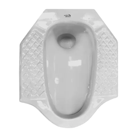 PHILIPPINE STANDARD SQUAT BOWL SPY0124-SQ28 WHITE CERAMIC S TRAP, SMALL PLAIN