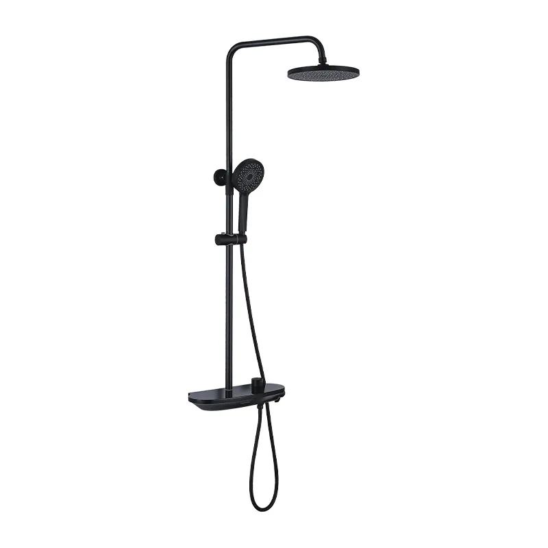 RAVONI SHOWER COLUMN SRT0324-LFAT2005-BK MATTE BLACK BRASS BATH & SHOWER SET