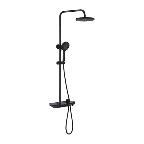 RAVONI SHOWER COLUMN SRT0324-LFAT2005-BK MATTE BLACK BRASS BATH & SHOWER SET