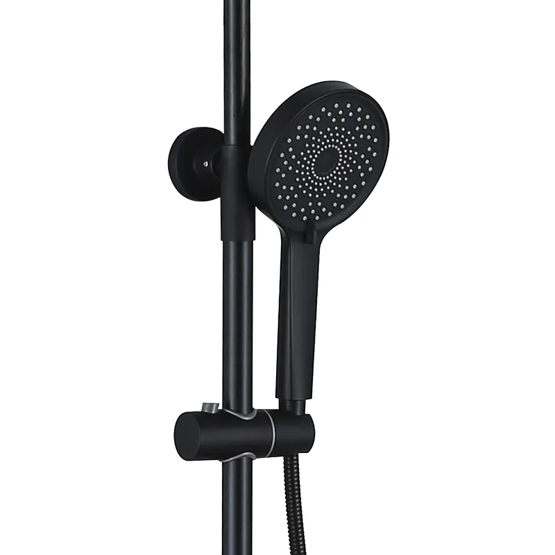 RAVONI SHOWER COLUMN SRT0324-LFAT2005-BK MATTE BLACK BRASS BATH & SHOWER SET