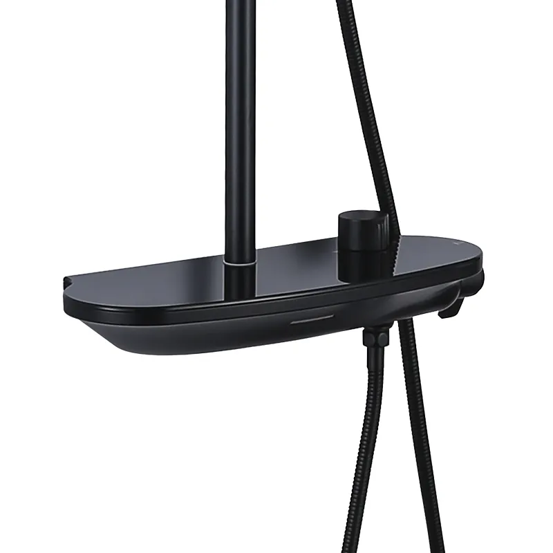 RAVONI SHOWER COLUMN SRT0324-LFAT2005-BK MATTE BLACK BRASS BATH & SHOWER SET