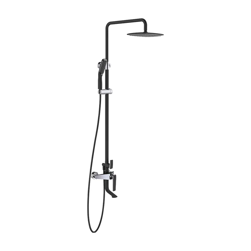 LA FONZA SHOWER COLUMN SLT1024-1002 MATTE BLACK BRASS BATHROOM SQUARE