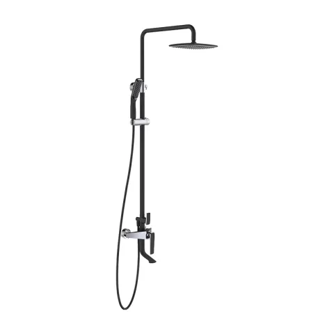 LA FONZA SHOWER COLUMN SLT1024-1002 MATTE BLACK BRASS BATHROOM SQUARE