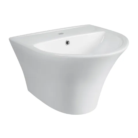 LA FONZA LAVATORY ADRIA LLJ1124-300 GLOSSY WHITE CERAMIC SLIM ROUND