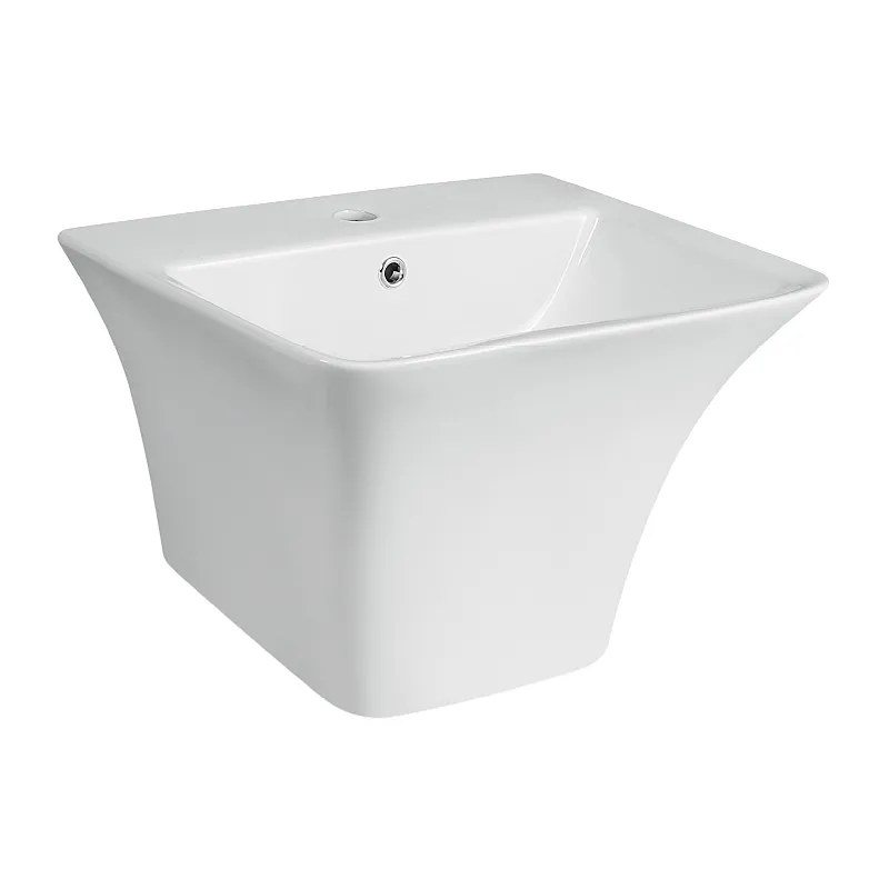 LA FONZA LAVATORY TRANI LLJ1124-400 GLOSSY WHITE CERAMIC SLIM SQUARE