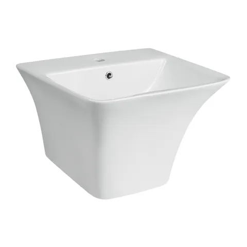 LA FONZA LAVATORY TRANI LLJ1124-400 GLOSSY WHITE CERAMIC SLIM SQUARE