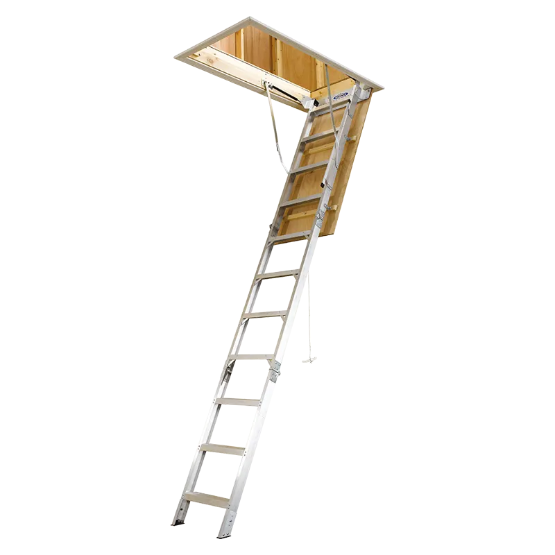 WERNER LADDER AH2210 SILVER ALUMINUM ATTIC ADJUSTABLE