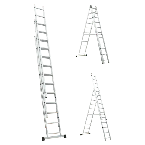 XTEND LADDER DAT-3X11 STEEL ALUMINUM COMBINATION 3 SECTION