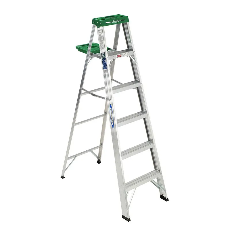 WERNER LADDER 356AS SILVER ALUMINUM STEP LADDER 6 STEPS