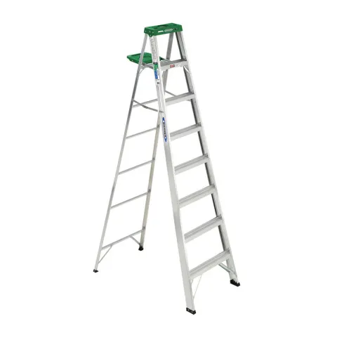 WERNER LADDER 358AS SILVER ALUMINUM STEP LADDER 8 STEPS