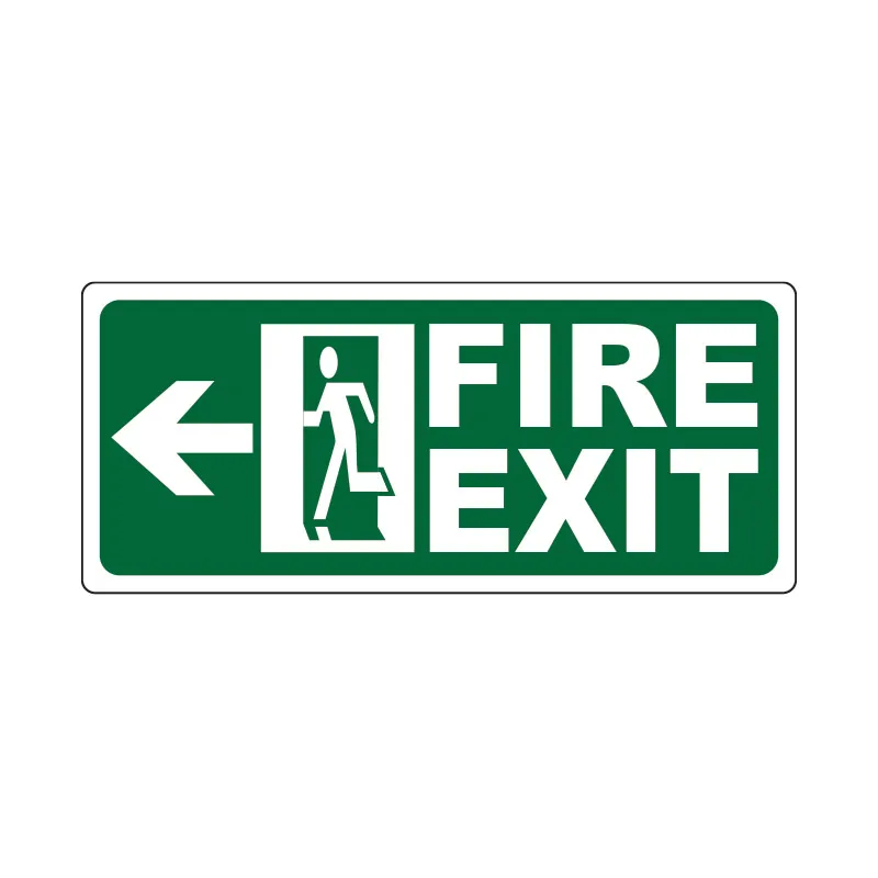 MMC SAFETY SIGNAGE LS-1602L YELLOW VINYL/PVC/ALLOY LUMINOUS FIRE EXIT LEFT ARROW SIGN