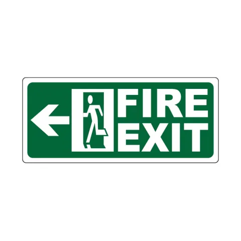 MMC SAFETY SIGNAGE LS-1602L YELLOW VINYL/PVC/ALLOY LUMINOUS FIRE EXIT LEFT ARROW SIGN