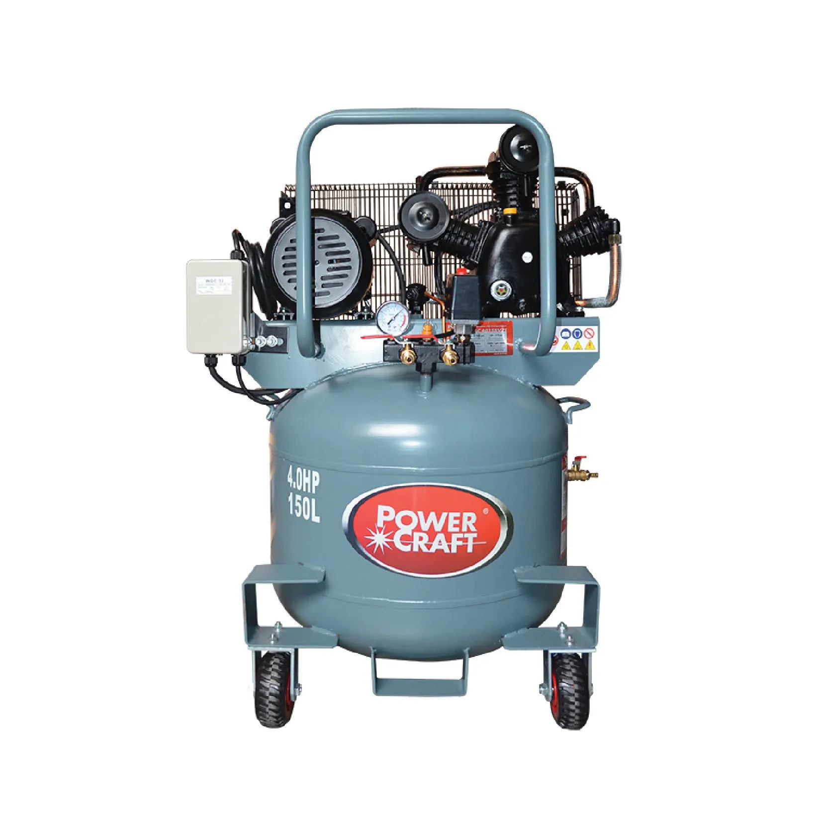 POWERCRAFT AIR COMPRESSOR PAC40155V2S BDHAC 4 GREY METAL 4HP 150L V TYPE