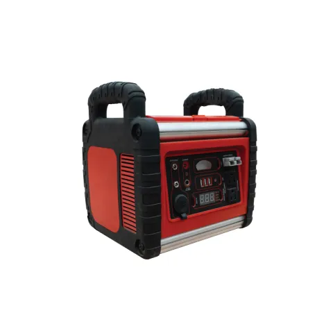 PROMATE POWERSTATION 240s BLACK & RED ABS PLASTIC & RUBBER 400W 220V AC 60HZ 12V DC SILENT & PORTABLE AC & SOLAR RECHARGEABLE