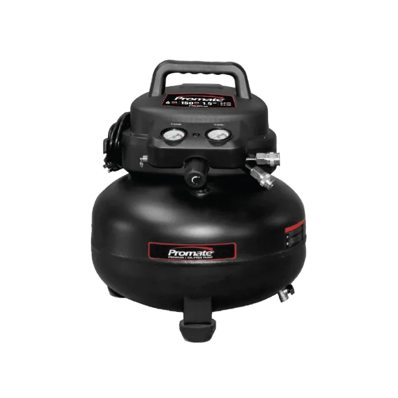PROMATE AIR COMPRESSOR PC101505 BLACK STEEL 6 GAL/150PSI PANCAKE
