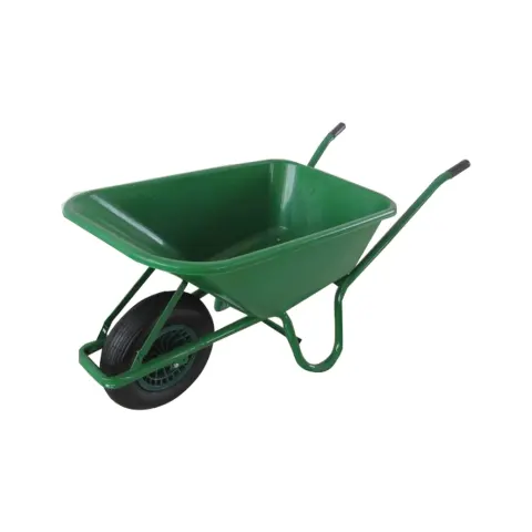 TOPLIFT WHEEL BARROW WB6414P GREEN METAL 160 WHEEL BARROW W/ PLASTIC TRAY