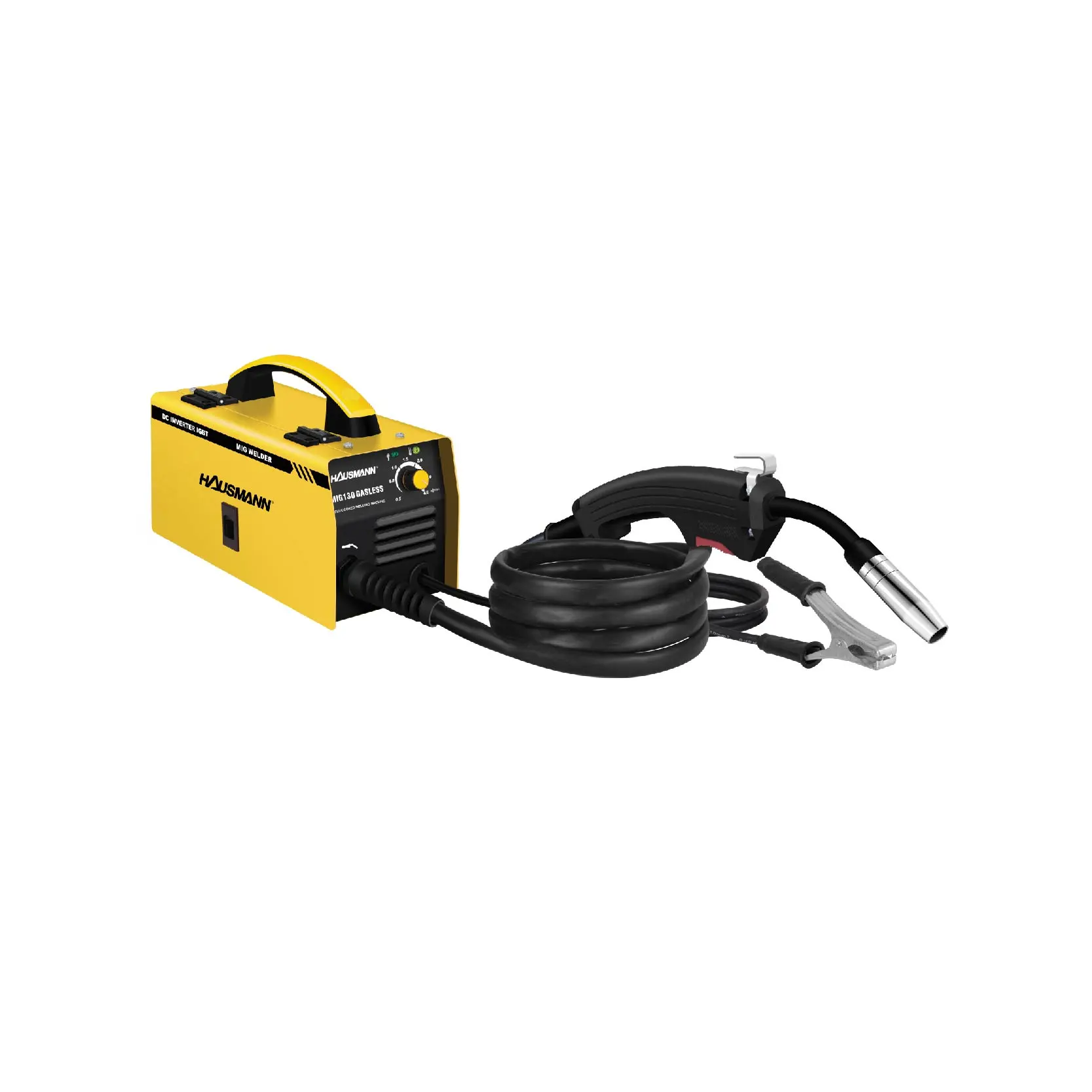 HAUSMANN WELDING MACHINE WMHJ425-MIG130X YELLOW & BLACK COMPOSITE GASLESS
