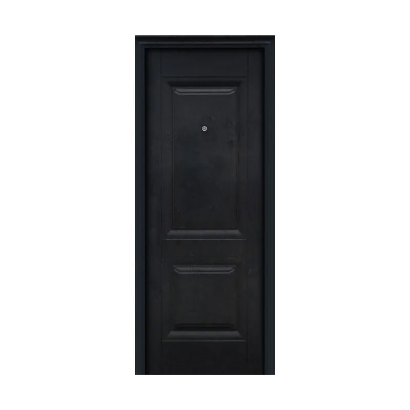 IRON FORGE DOOR STEEL HY-001 MOSA BLACK STAINLESS STEEL DOOR SERIES W/ PEEPHOLE
