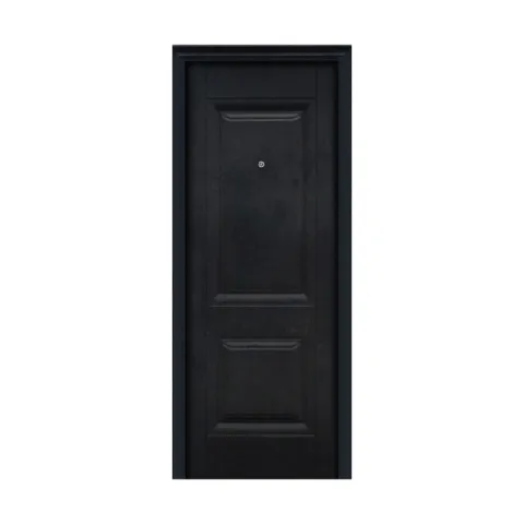 IRON FORGE DOOR STEEL HY-001 MOSA BLACK STAINLESS STEEL DOOR SERIES W/ PEEPHOLE