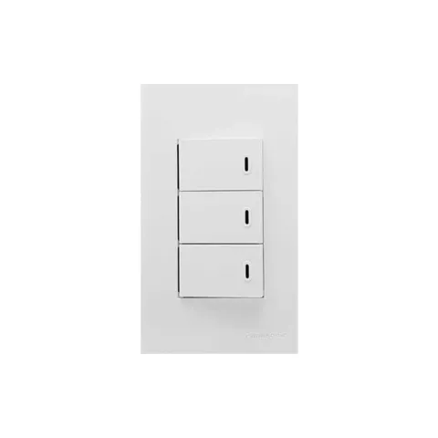 PANASONIC SWITCH WEG-5001/6803BP WHITE PLASTIC 3 GANG 1 WAY