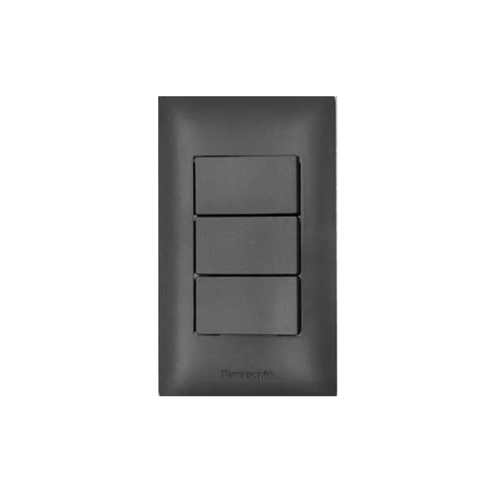 PANASONIC SWITCH REFINA WEGP-51513 MB BP METALLIC BLACK UREA PLASTIC 3 GANG RECTANGULAR