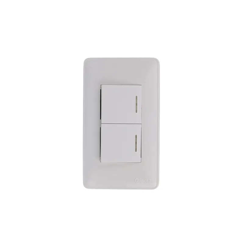 ZIGMA SWITCH ZWD202 WHITE PLASTIC 1-WAY SET 2-GANG