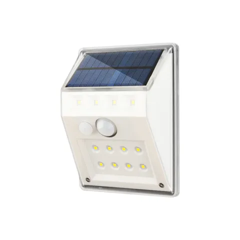 ZIGMA WALL LAMP WZL1022-ELESW20B65-ZM WHITE ABS+PC SOLAR 3W 6500K LED IP54 DAYLIGHT SQUARE