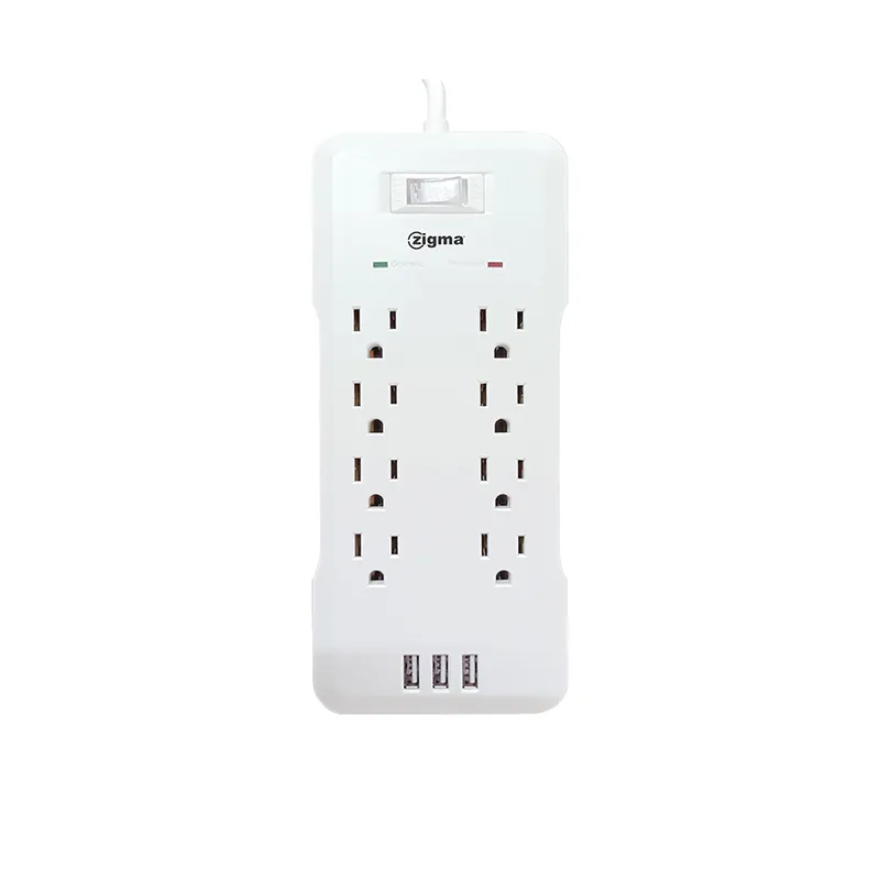 ZIGMA EXTENSION WIRE EWZ0623-U2318P WHITE PC 8GANG+3USB SQUARE