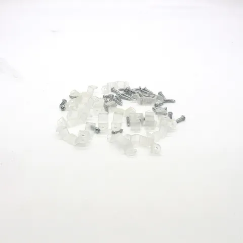 ZIGMA CLIP CLZ124-8+10MM CLEAR PC 1.3MP 20PCS+40PCS SCREW FOR RGB,WW&DL STRIPLIGHTS