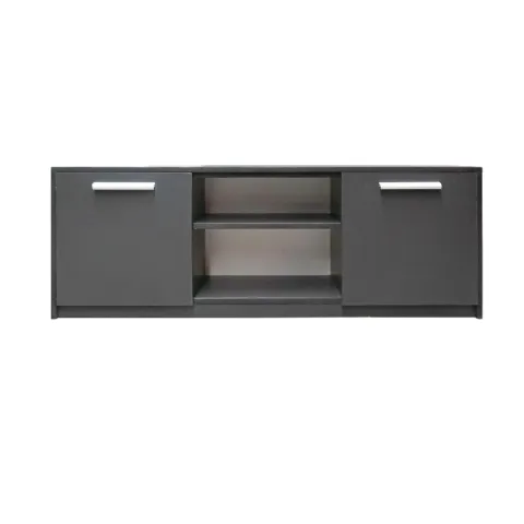 CTX TV STAND NERO 2 SIDE CABINET WCD0123-04 BLACK MDF BOARD FABRICATED 2 DOOR GRANITE BASE