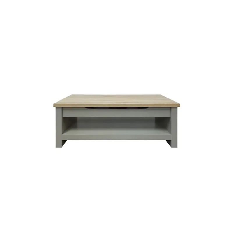 STACK CENTER TABLE CT2023 SONOMA OAK PARTICLE BOARD WITH COMPARTMENT PLAIN