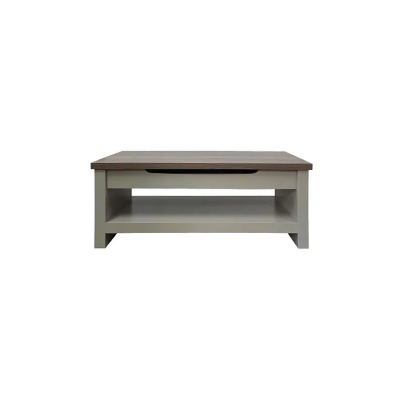 STACK CENTER TABLE CT2023 AMINO WALNUT PARTICLE BOARD WITH COMPARTMENT PLAIN