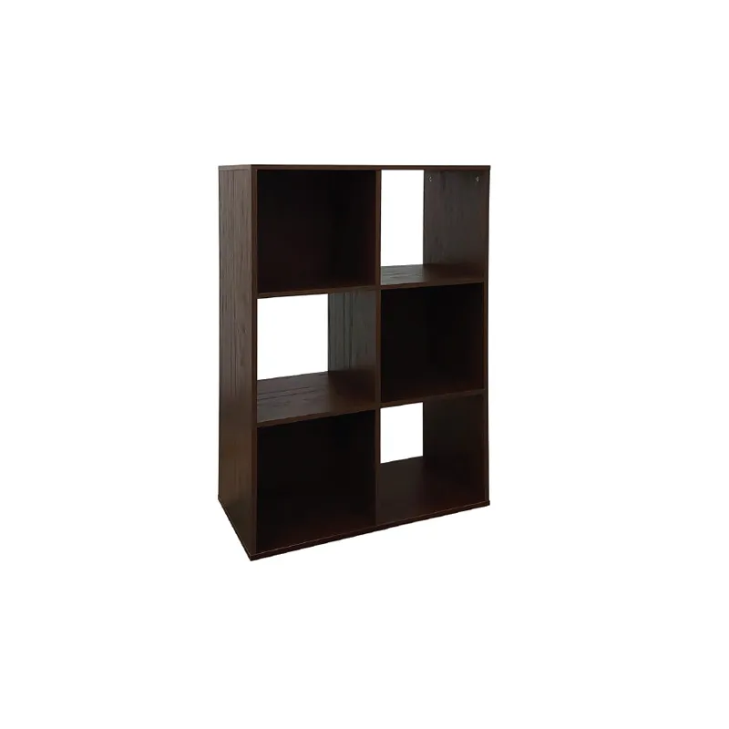 STACK SHELVES SV6144 DARK WALNUT PARTICLE BOARD 6 CUBES PLAIN