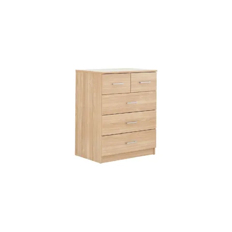 STACK DRAWER CHEST CD518 SONOMA OAK PARTICLE BOARD LAMINATED PLAIN